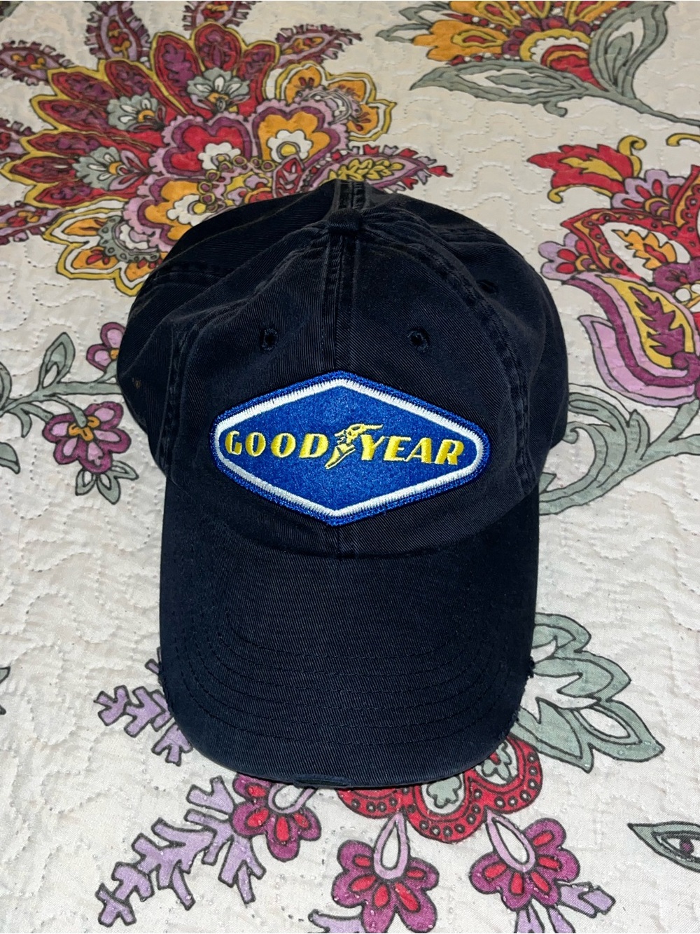 Vintage Goodyear Tires SnapBack Hat Navy Blue K-products 2302